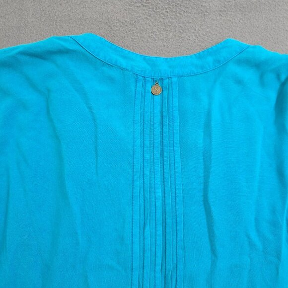 Soft Surroundings Women L Pintuck Tunic Roll Tab Sleeve Blouse - Picture 6 of 11